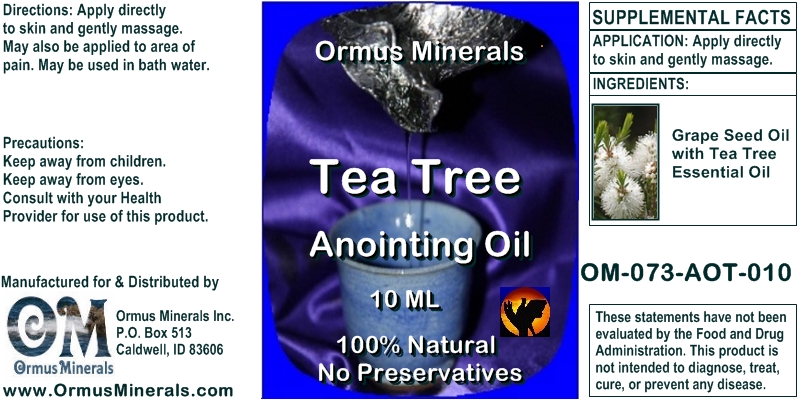 Ormus Minerals Tea Tree Anointing Oil 10 Ml