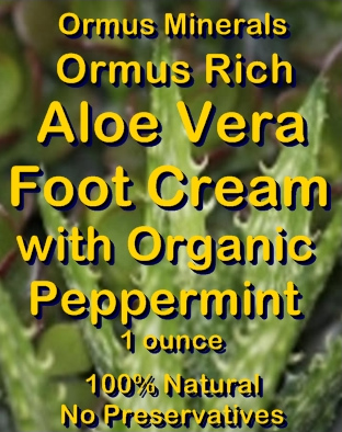 Ormus Minerals - Ormus Rich Aloe Vera Foot Cream with Organic Peppermint Ormus Minerals - Ormus Rich Aloe Vera Foot Cream with Organic Peppermint