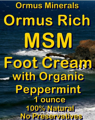 Ormus Minerals -Ormus Rich MSM Foot Cream with Organic Peppermint Ormus Minerals -Ormus Rich MSM Foot Cream with Organic Peppermint